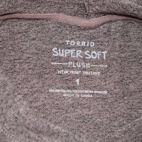 Torrid Super Soft Plush Tunic Sweatshirt Sz 1X Cowl Neck Athleisure Minimalist - Picture 11 of 15